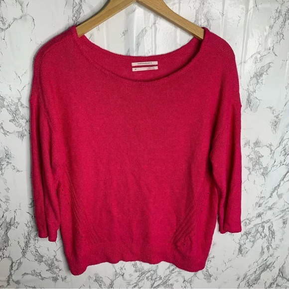 Anthropologie Mayfield Pink Linen Blend Sweater - Picture 4 of 8